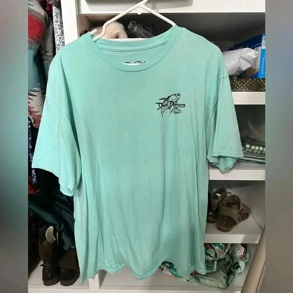 🐠🐠 DAVID DUNLEAVEY Men’s XL Crew Tee, Mint Green -‎ Great Condition